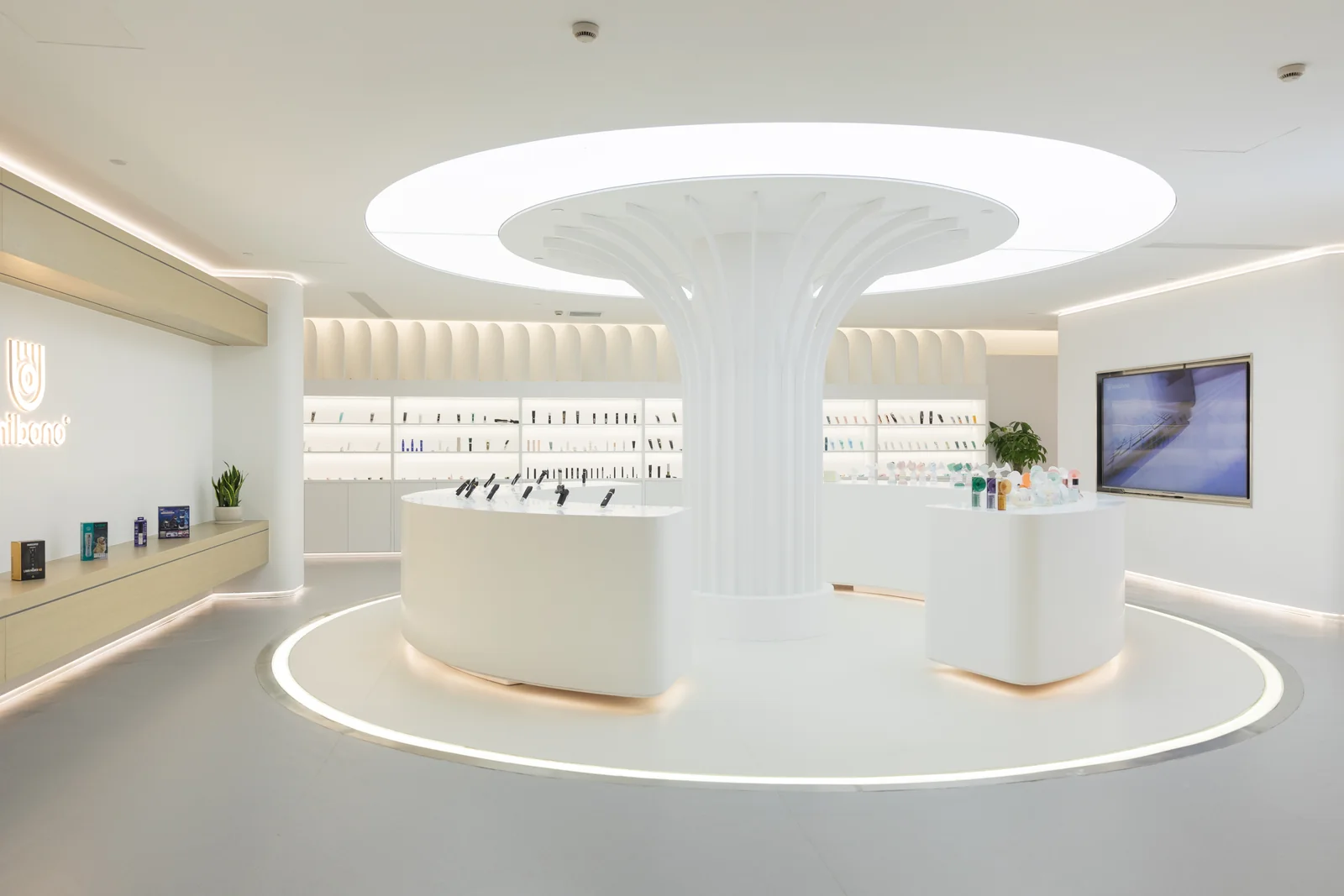 Unibono product showroom with personal-care products on display